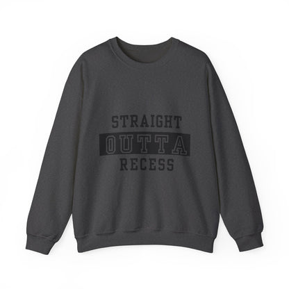 Straight Outta Recess, Comfy Crewneck, Perfect for Teachers, Students, Funny Gift Idea, Cozy Casual Wear, School Spirit