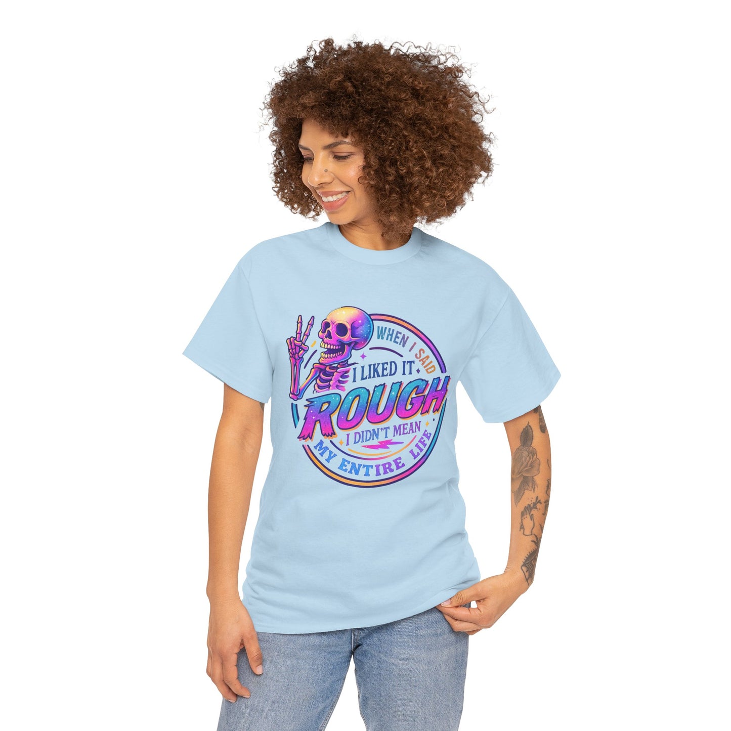 Rough Life Unisex Tee, Funny Skeleton T-Shirt, Casual Everyday Style, Gift for Friends, Unique Graphic Tee