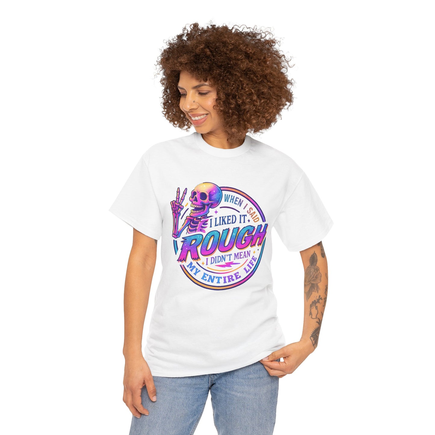 Rough Life Unisex Tee, Funny Skeleton T-Shirt, Casual Everyday Style, Gift for Friends, Unique Graphic Tee