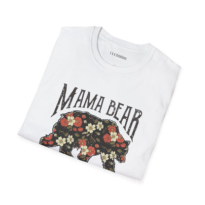 Floral Mama Bear T-Shirt, Cute Mom Gift, Women's Graphic Tees, Casual Wear, Mother's Day, Family Shirt, Nature Lover Tee