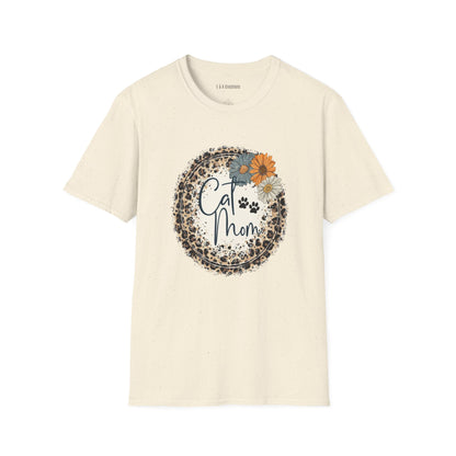 Cat Mom Floral Unisex T-Shirt, Cute Pet Lover Gift, Mother's Day Tee, Animal Lover Shirt, Everyday Comfort Wear