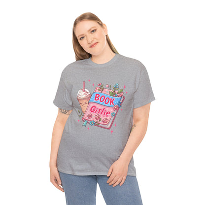 Cute Bookish Girlie Tee - Perfect for Readers, Gifts, Summer Fun, Book Club Shirts, Casual Wear
