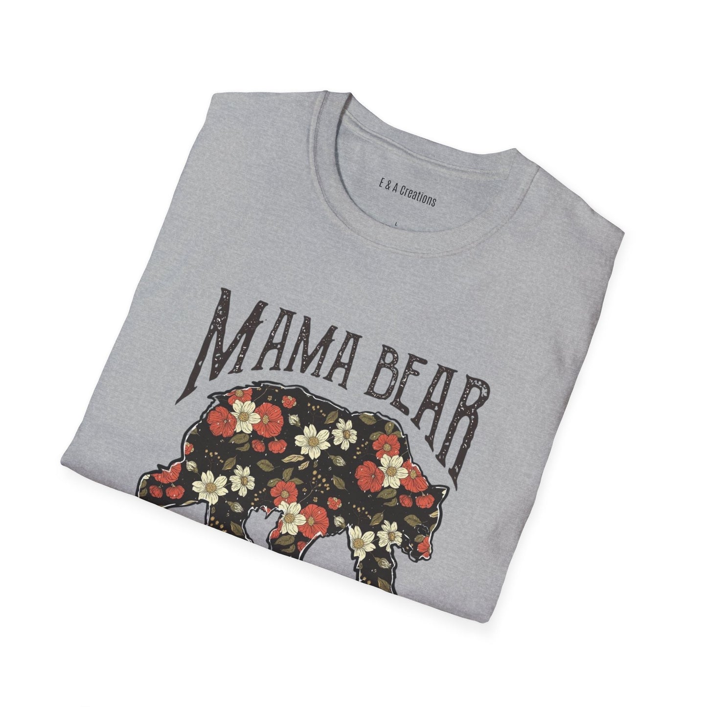 Floral Mama Bear T-Shirt, Cute Mom Gift, Women's Graphic Tees, Casual Wear, Mother's Day, Family Shirt, Nature Lover Tee