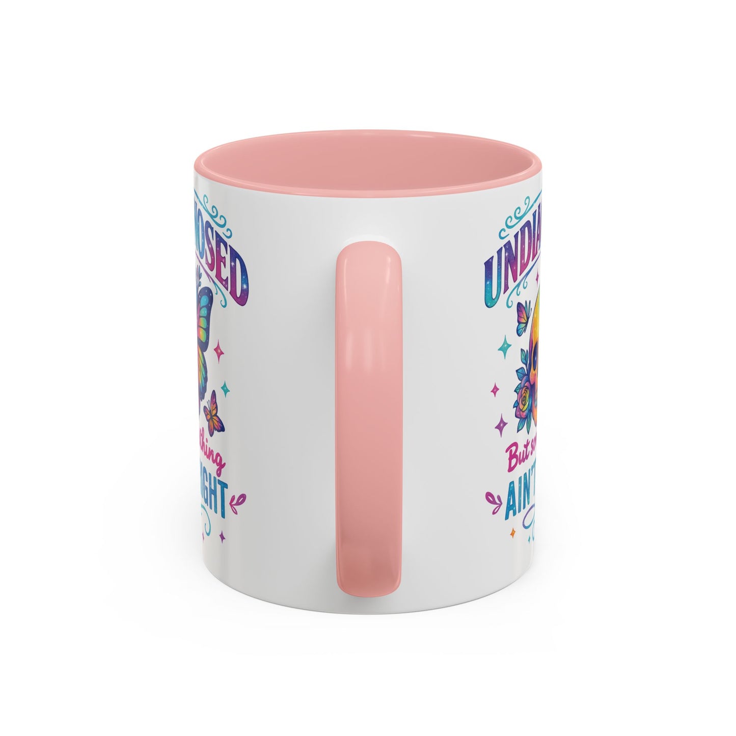Undiagnosed Vibes Coffee Mug, Bohemian Coffee Cup, Unique Gift for Mental Health Awareness, Colorful Skull Design, Fun Drinking Mug