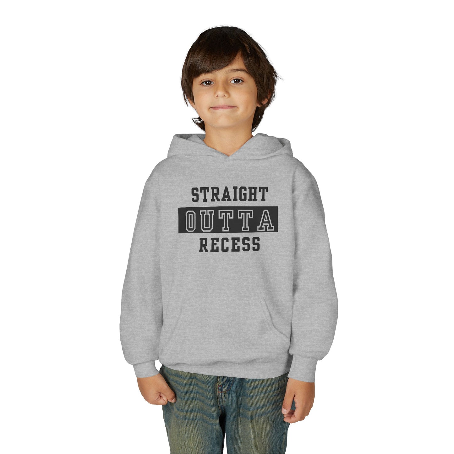 Straight Outta Recess Youth Recess Sweatshirt, Fun Kids Hoodies, Playful Gift for Sons and Daughters, Back to School Wear, Kid's Casual Outfit