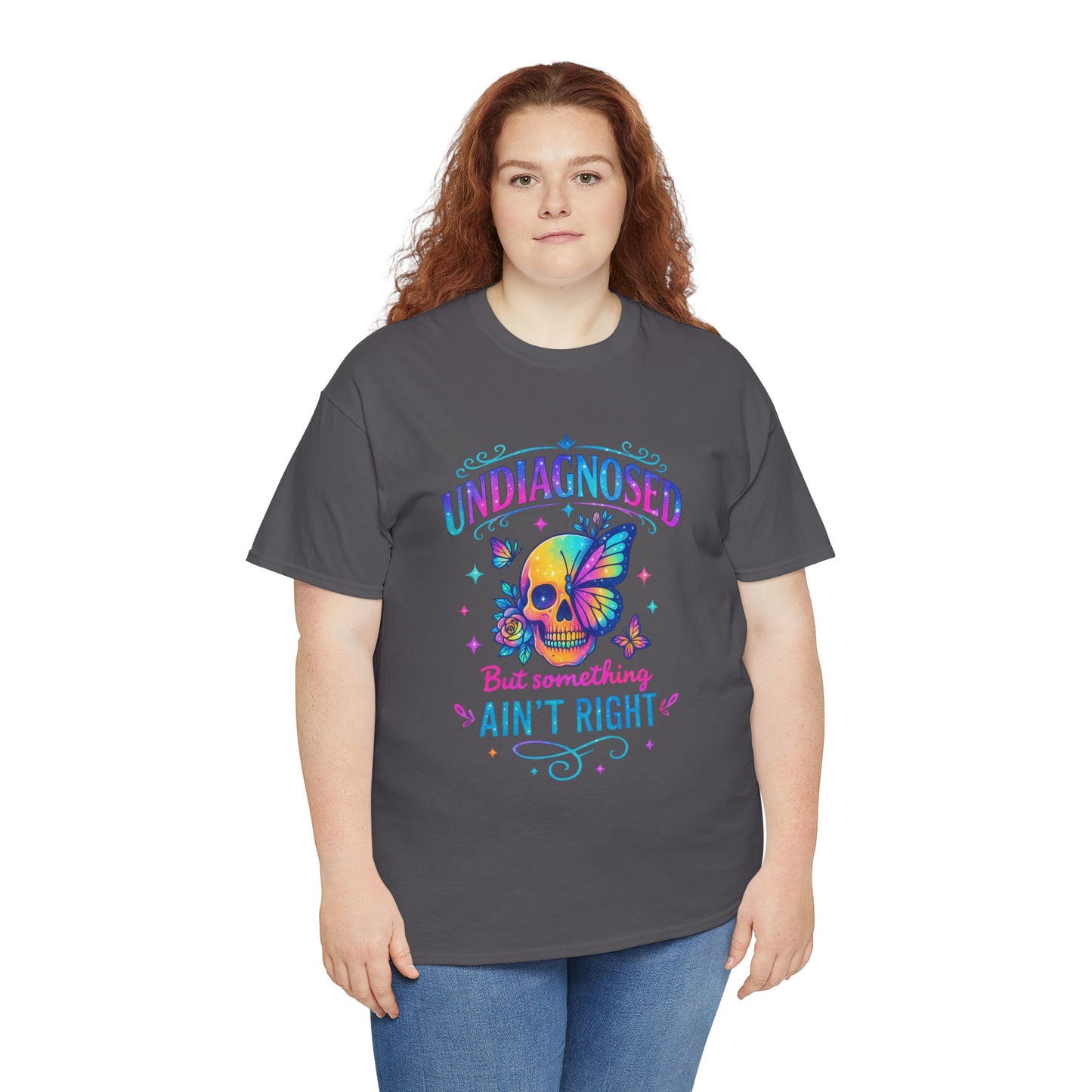 Colorful Undiagnosed Heavy Cotton Tee, Funny T-Shirt, Unique Gift, Mental Health Awareness, Casual Daily Wear, Unisex Apparel
