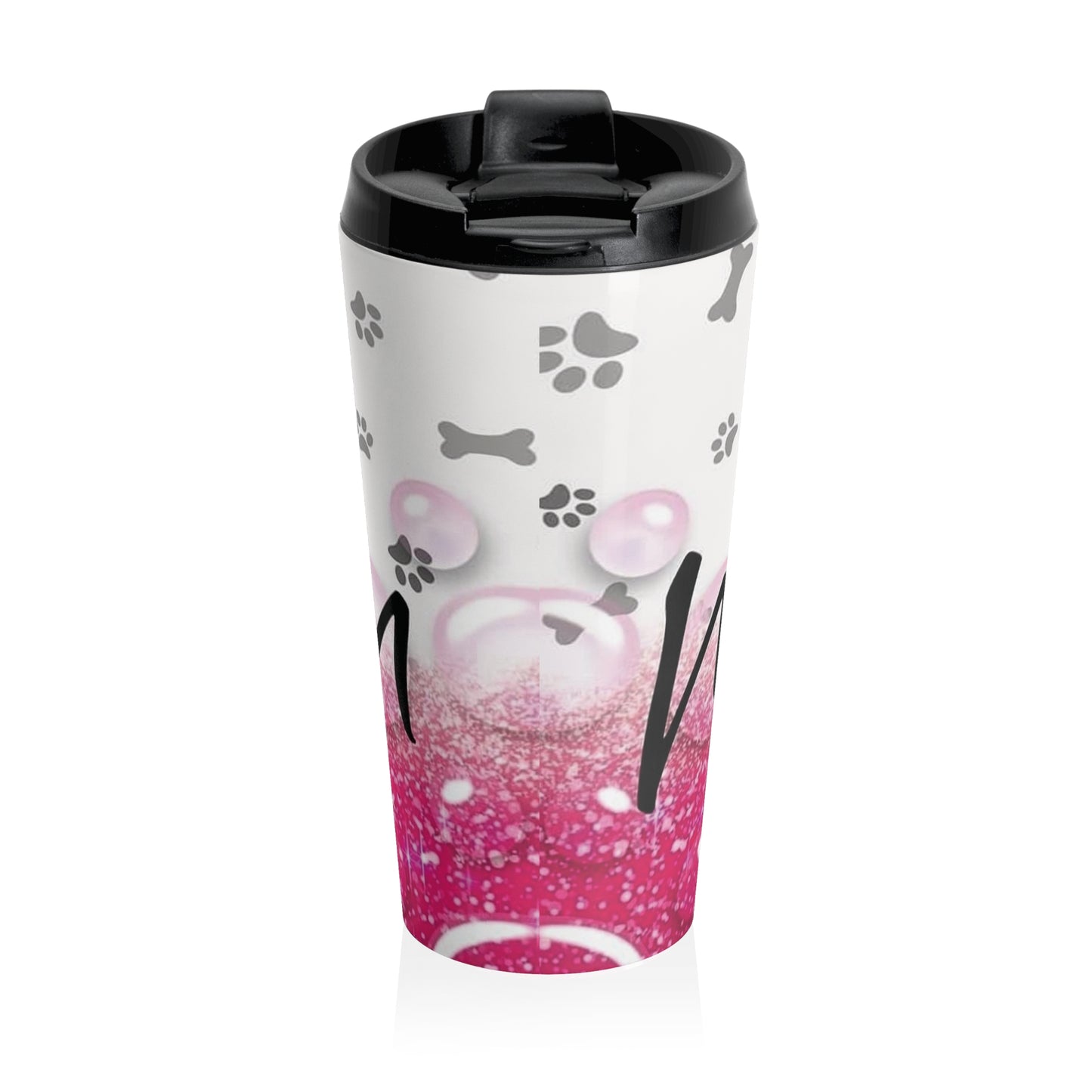 Dog Mom Paw Print Travel Mug, Dog Lover Gift, Personalized Travel Cup, Pet Owner Mug, Cute Dog Accessories, Coffee Travel Tumbler
