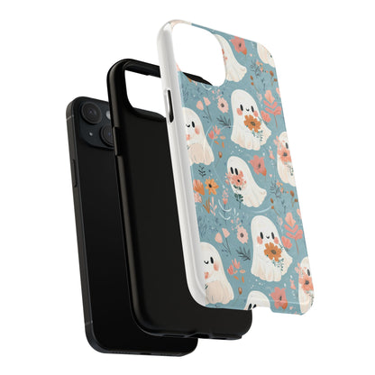 Cute Ghost Floral Magnetic Phone Case, Tough Phone Cover, Halloween Gift, Trendy Case for Kids, Unique Cell Phone Accessory