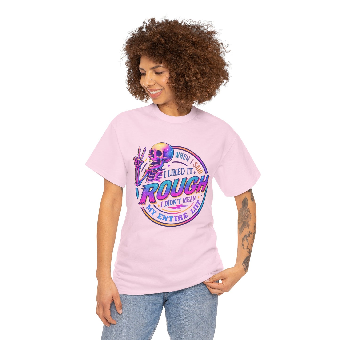 Rough Life Unisex Tee, Funny Skeleton T-Shirt, Casual Everyday Style, Gift for Friends, Unique Graphic Tee