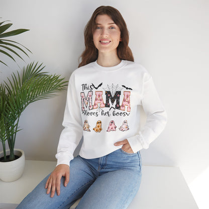 Halloween Mama Ghosts Sweatshirt, Comfortable Crewneck Top, Fall Fashion, Gift for Moms, Ghost Lover Apparel, Cozy Halloween Outfit