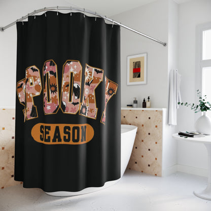 Spooky Season Shower Curtain - Halloween Decor, Bathroom Accessories, Gothic Home Style, Unique Gift, Seasonal Decor