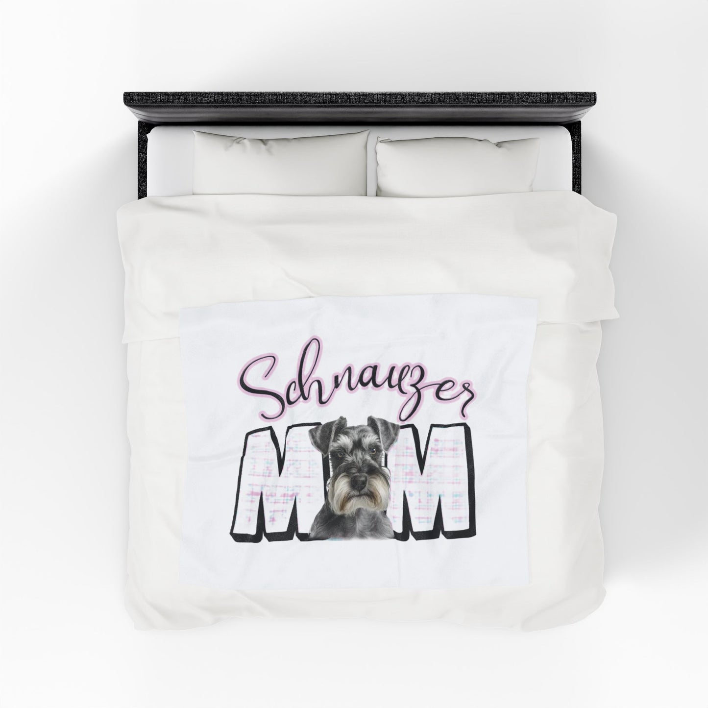 Schnauzer Mom Velveteen Plush Blanket, Cozy Dog Lover Gift, Soft Throw Blanket, Pet Lover Decor, Warm Home Accessory