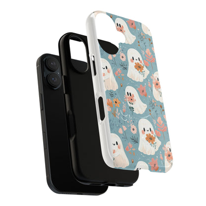 Cute Ghost Floral Magnetic Phone Case, Tough Phone Cover, Halloween Gift, Trendy Case for Kids, Unique Cell Phone Accessory