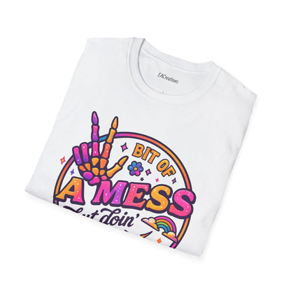 Messy Artist Unisex T-Shirt - A Bit of a Mess but Doin' My Best - Gift for Creative Souls, Art Lovers, Birthday, Funny Tee