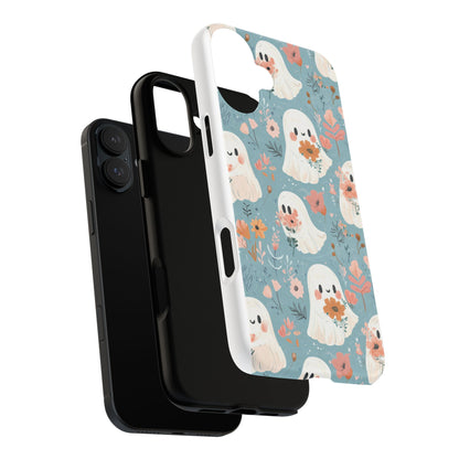 Cute Ghost Floral Magnetic Phone Case, Tough Phone Cover, Halloween Gift, Trendy Case for Kids, Unique Cell Phone Accessory