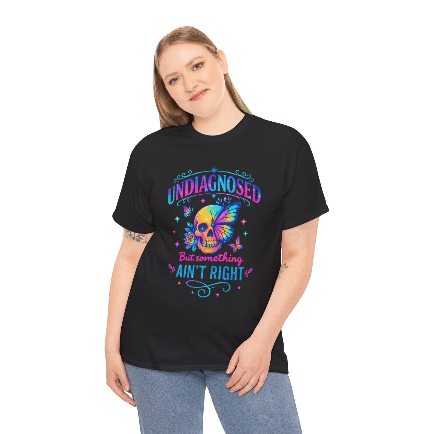 Colorful Undiagnosed Heavy Cotton Tee, Funny T-Shirt, Unique Gift, Mental Health Awareness, Casual Daily Wear, Unisex Apparel