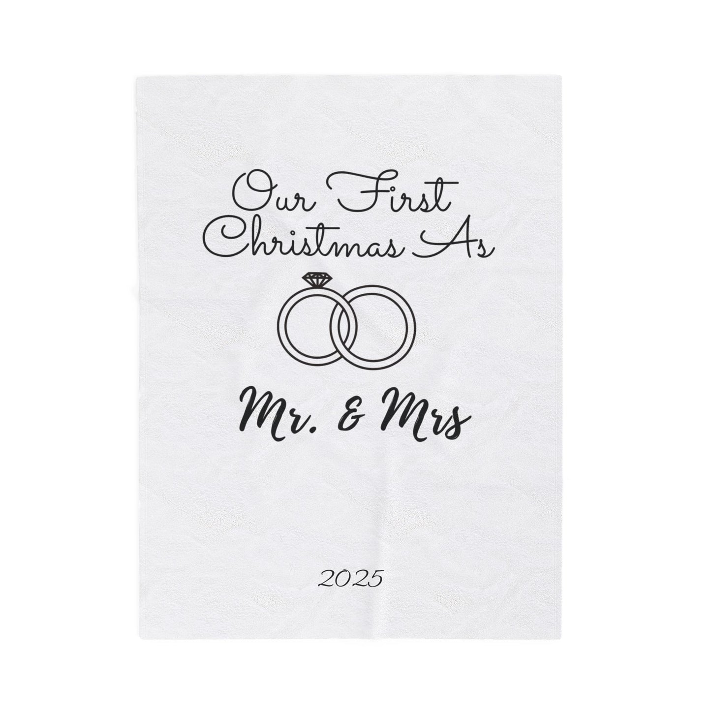 Personalized Mr. & Mrs. Velveteen Plush Blanket | Cozy Wedding Gift, First Holiday, Couple's Keepsake, Home Decor