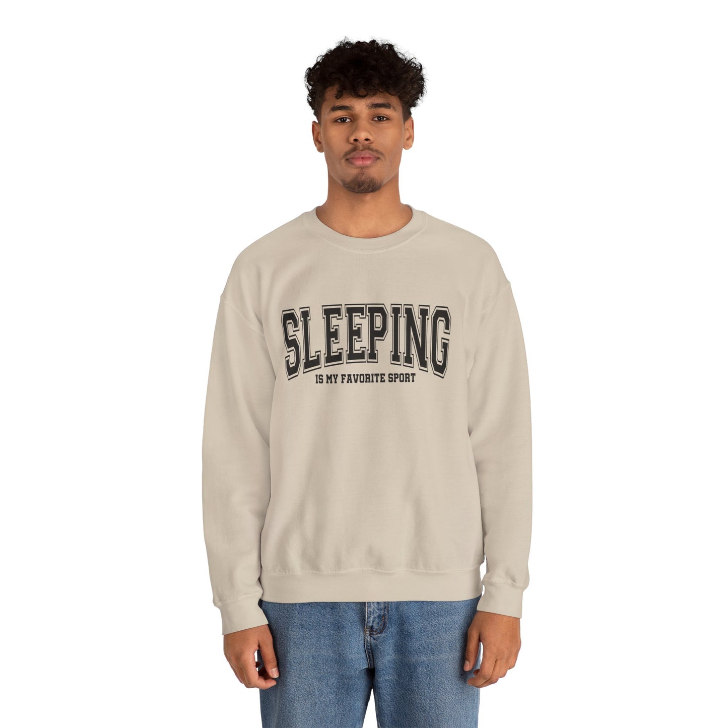 Cozy Unisex Crewneck Sweatshirt - Sleeping is My Favorite Sport, Relaxed Style, Perfect Gift, Lounge Wear, Sleep Lovers