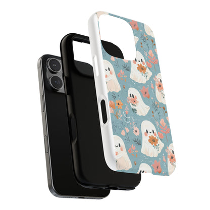 Cute Ghost Floral Magnetic Phone Case, Tough Phone Cover, Halloween Gift, Trendy Case for Kids, Unique Cell Phone Accessory