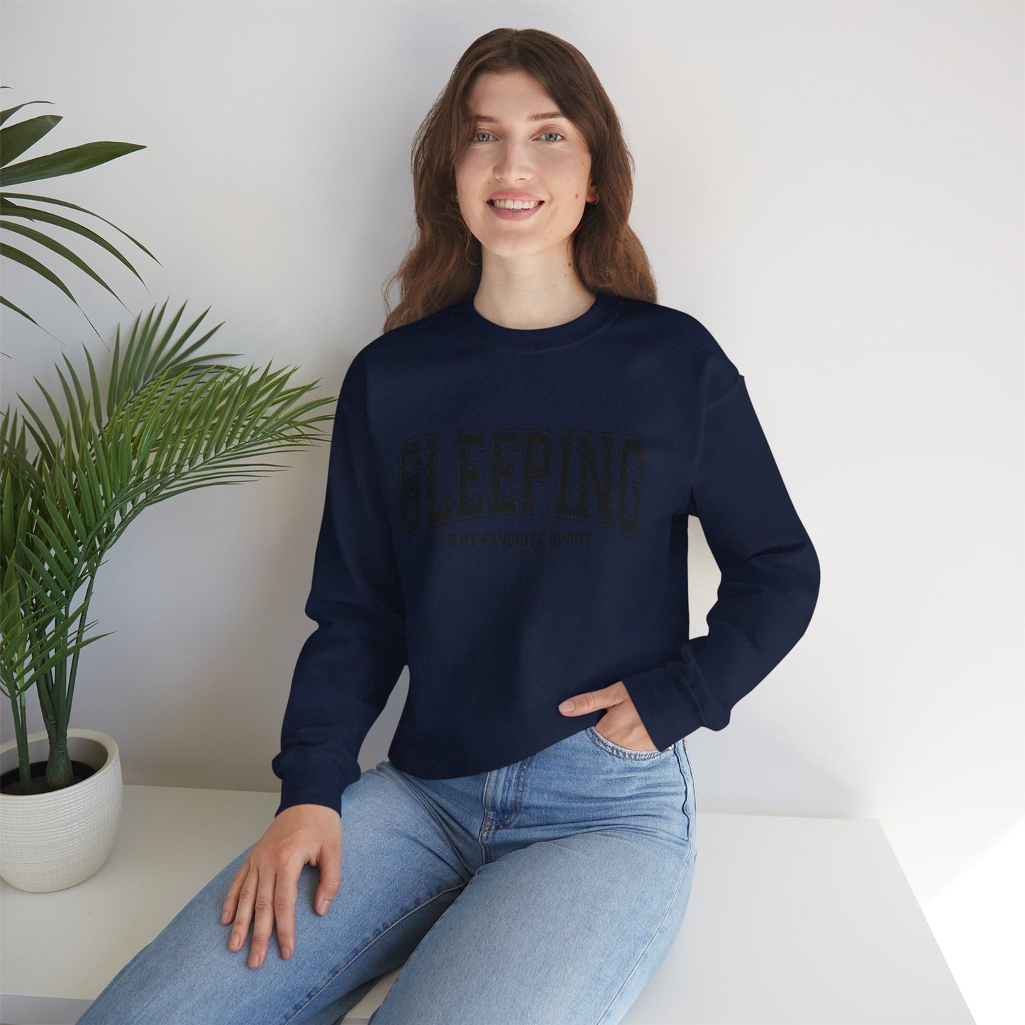 Cozy Unisex Crewneck Sweatshirt - Sleeping is My Favorite Sport, Relaxed Style, Perfect Gift, Lounge Wear, Sleep Lovers