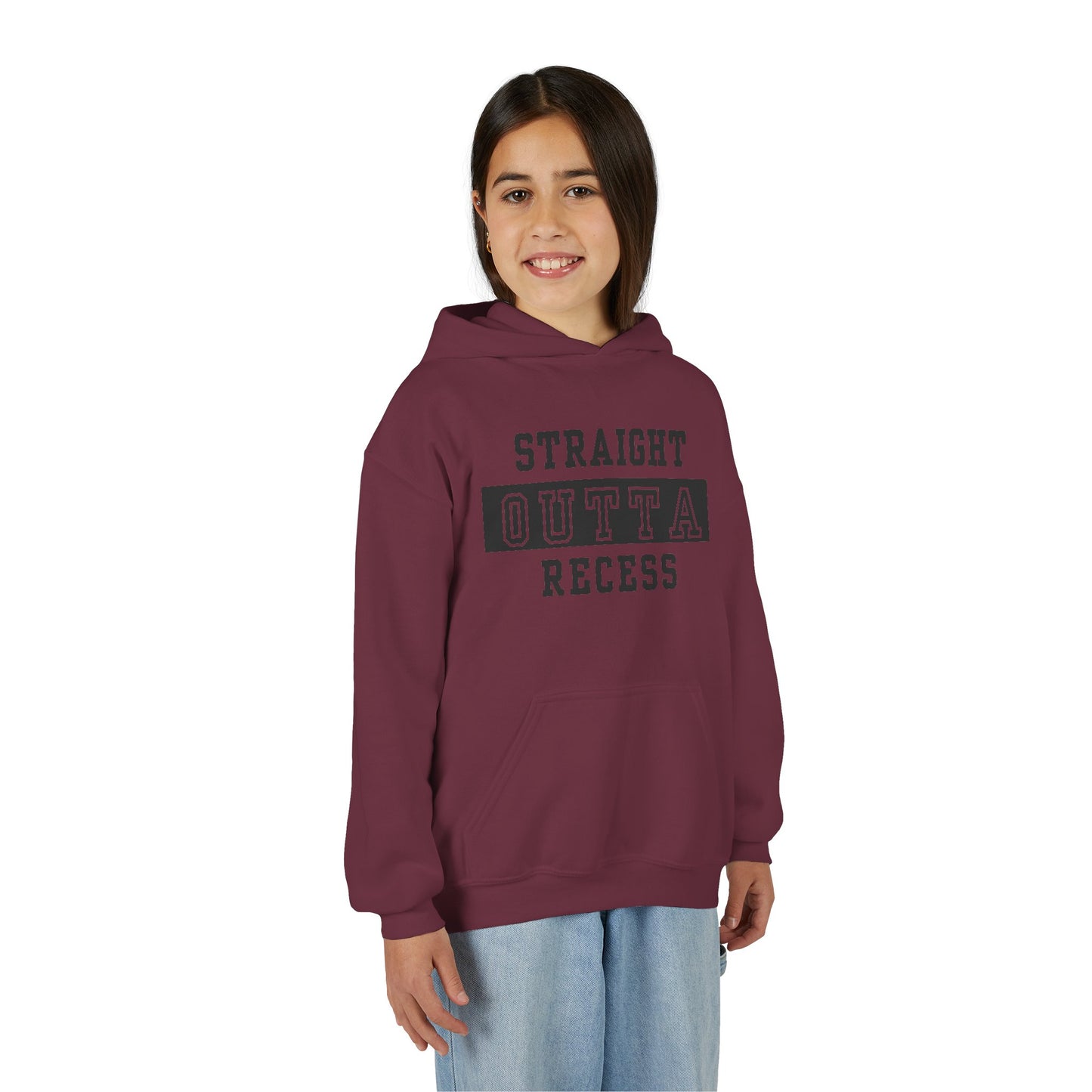 Straight Outta Recess Youth Recess Sweatshirt, Fun Kids Hoodies, Playful Gift for Sons and Daughters, Back to School Wear, Kid's Casual Outfit