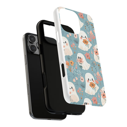 Cute Ghost Floral Magnetic Phone Case, Tough Phone Cover, Halloween Gift, Trendy Case for Kids, Unique Cell Phone Accessory
