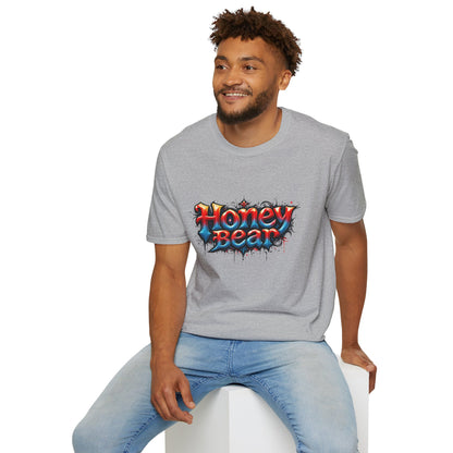 Honey Bear Graphic T-Shirt, Unisex Tee, Cool Casual Wear, Gift for Bear Lovers, Streetwear Style, Trendy Summer Top