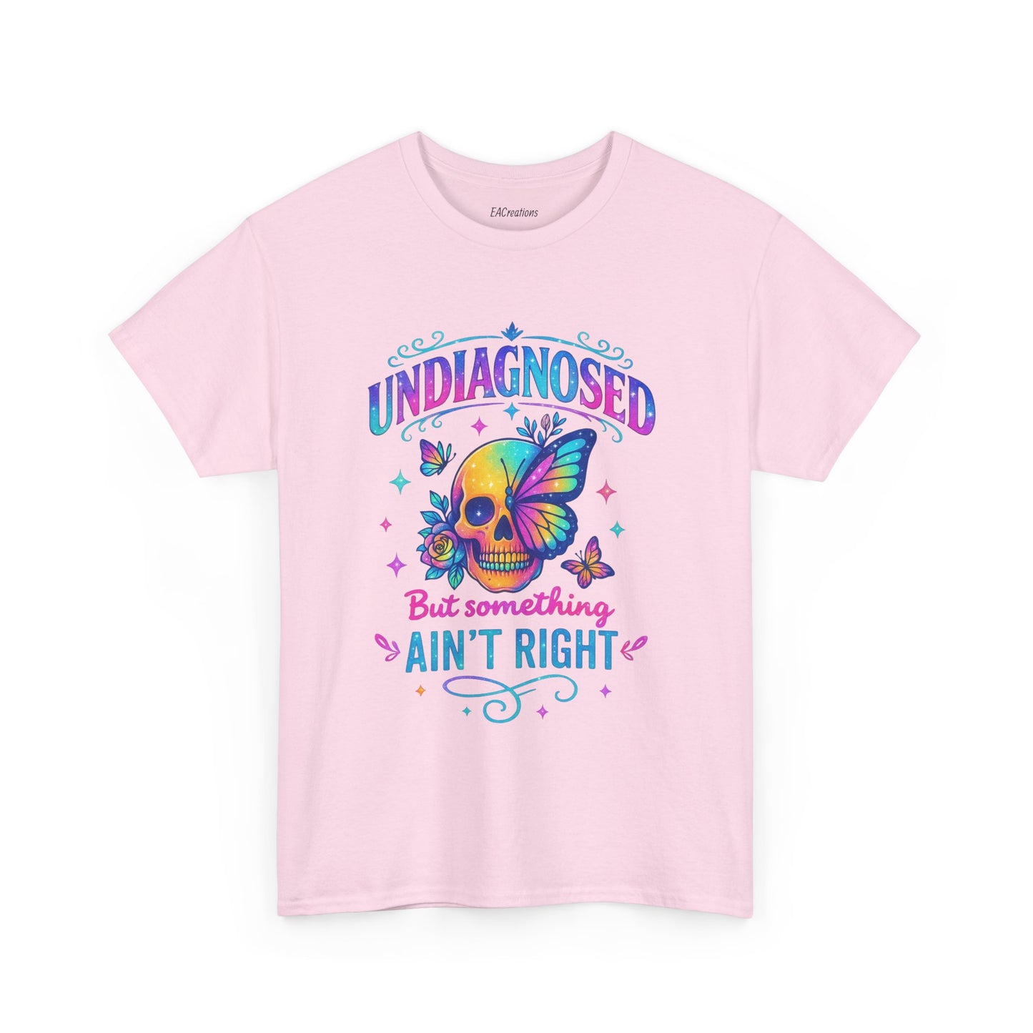 Colorful Undiagnosed Heavy Cotton Tee, Funny T-Shirt, Unique Gift, Mental Health Awareness, Casual Daily Wear, Unisex Apparel