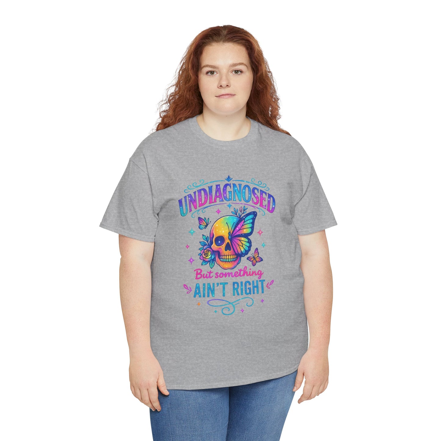Colorful Undiagnosed Heavy Cotton Tee, Funny T-Shirt, Unique Gift, Mental Health Awareness, Casual Daily Wear, Unisex Apparel