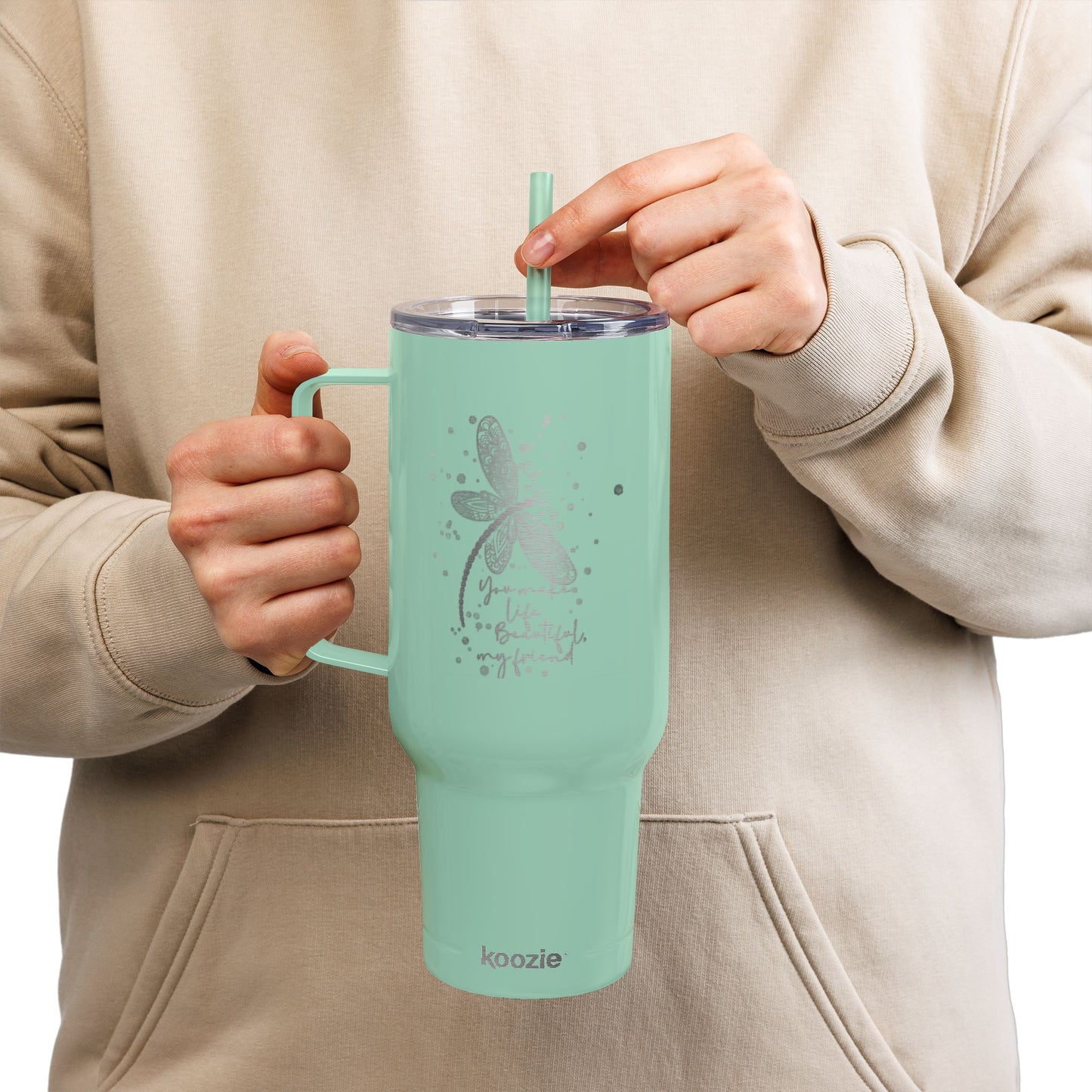 Engraved Dragonfly Insulated Tumbler, 40oz - Perfect For Gifts, Summer BBQs, and Outdoor Adventures