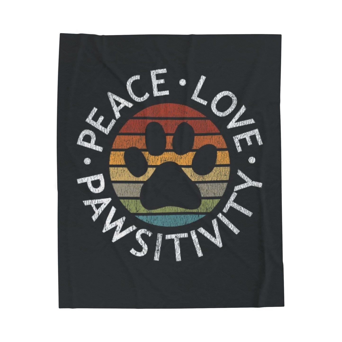 Cozy Pet-Themed Plush Blanket, Peace Love Pawsitivity Fleece Throw, Gift for Animal Lovers, Home Decor, Dog Lover Blanket, Snuggle Blanket