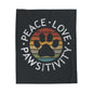 Cozy Pet-Themed Plush Blanket, Peace Love Pawsitivity Fleece Throw, Gift for Animal Lovers, Home Decor, Dog Lover Blanket, Snuggle Blanket