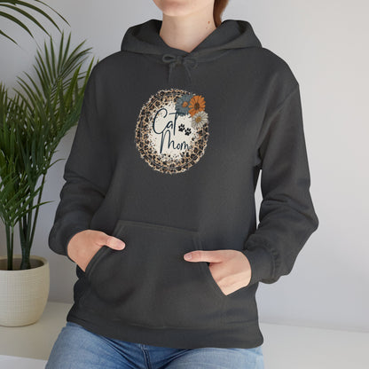 Cozy Floral Cat Mom Sweatshirt, Gift for Mom, Cute Hoodie, Spring Fashion, Relaxed Style, Mother's Day Gift, Casual Wear