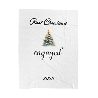 Engaged First Christmas Velveteen Plush Blanket, Cozy Wedding Gift, Personalized Holiday Decor, Soft Throw for Couples, Engagement [...]