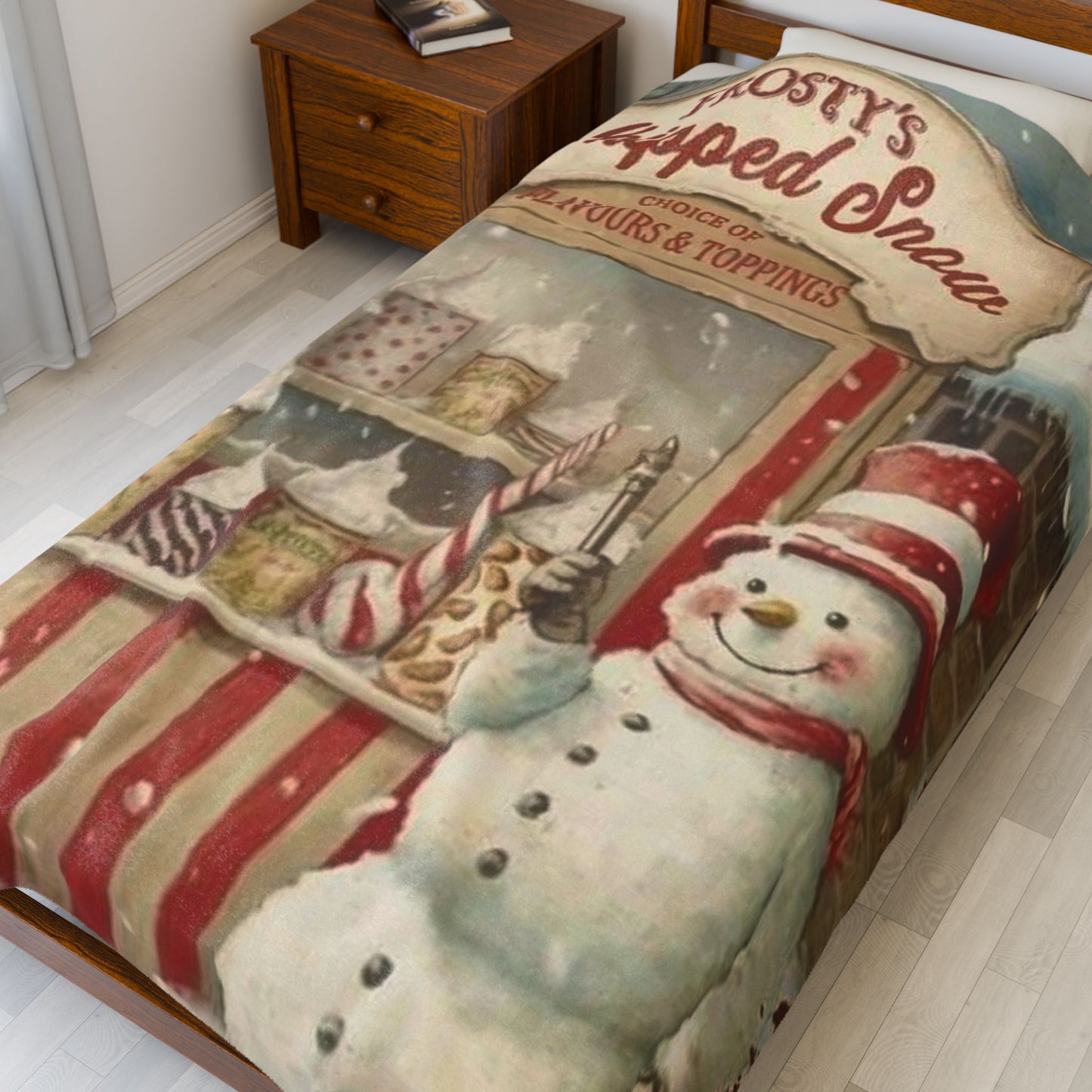 Cozy Holiday Snowman Plush Blanket, Christmas Throw Blanket, Winter Decor, Soft Fleece Blanket, Holiday Gift, Warm Blanket