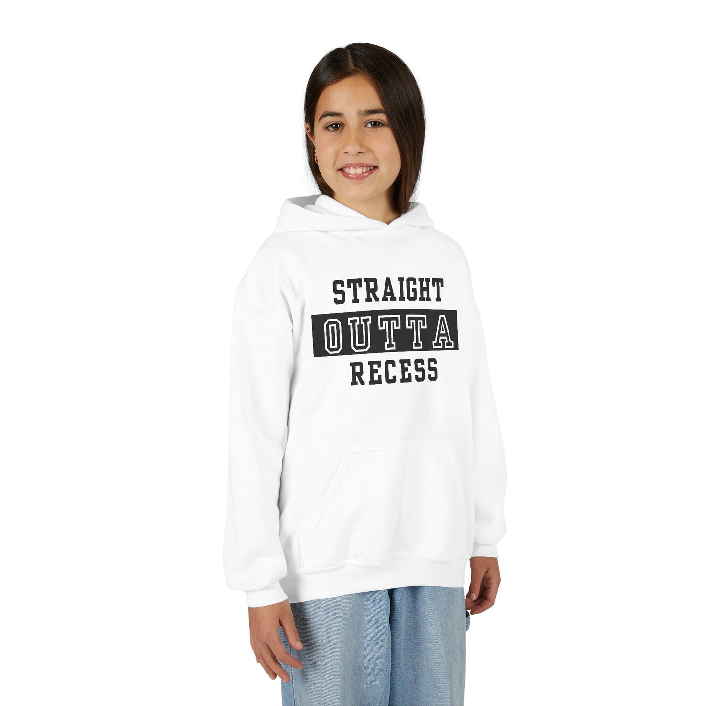Straight Outta Recess Youth Recess Sweatshirt, Fun Kids Hoodies, Playful Gift for Sons and Daughters, Back to School Wear, Kid's Casual Outfit