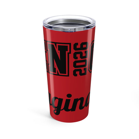 Personalized Graduation Tumbler 20oz, Custom Travel Mug for Graduates, Class of 2026 Drinkware, Red Graduation Gift, Insulated Coffee Cup