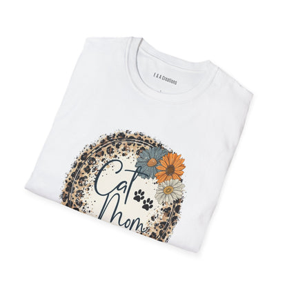 Cat Mom Floral Unisex T-Shirt, Cute Pet Lover Gift, Mother's Day Tee, Animal Lover Shirt, Everyday Comfort Wear