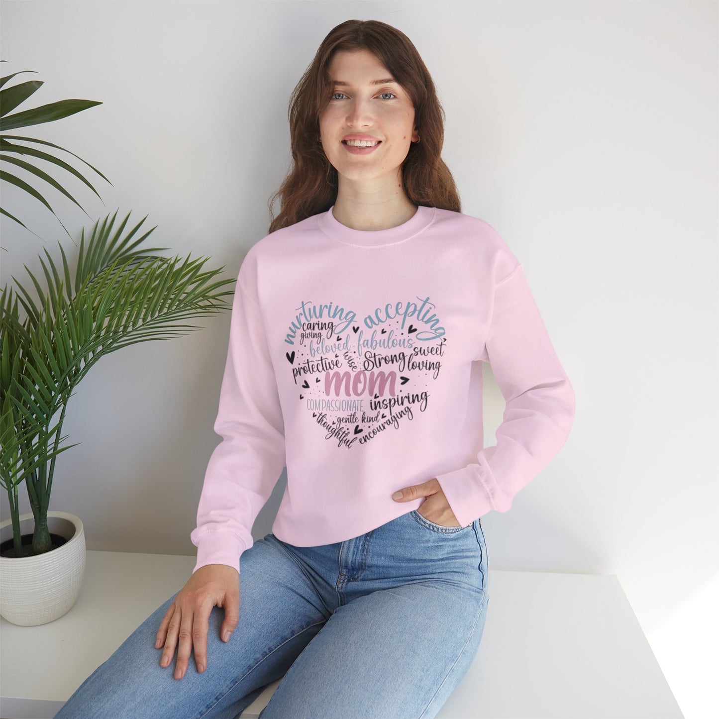 Heartfelt Mom Sweatshirt - Cozy Gift for Mother’s Day, Birthday, Casual Wear, Family Time, Inspirational Apparel