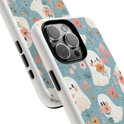 Cute Ghost Floral Magnetic Phone Case, Tough Phone Cover, Halloween Gift, Trendy Case for Kids, Unique Cell Phone Accessory