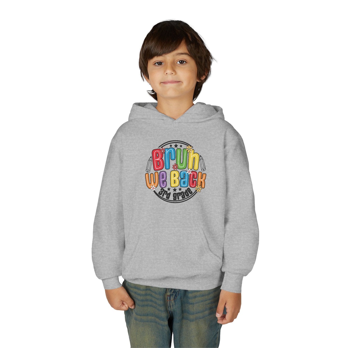 Colorful Youth Hoodie - 3rd Grade "Bruin We Back" Sweatshirt for Kids, Perfect for Back to School, Gift, Everyday Wear, Fun Style, [...]