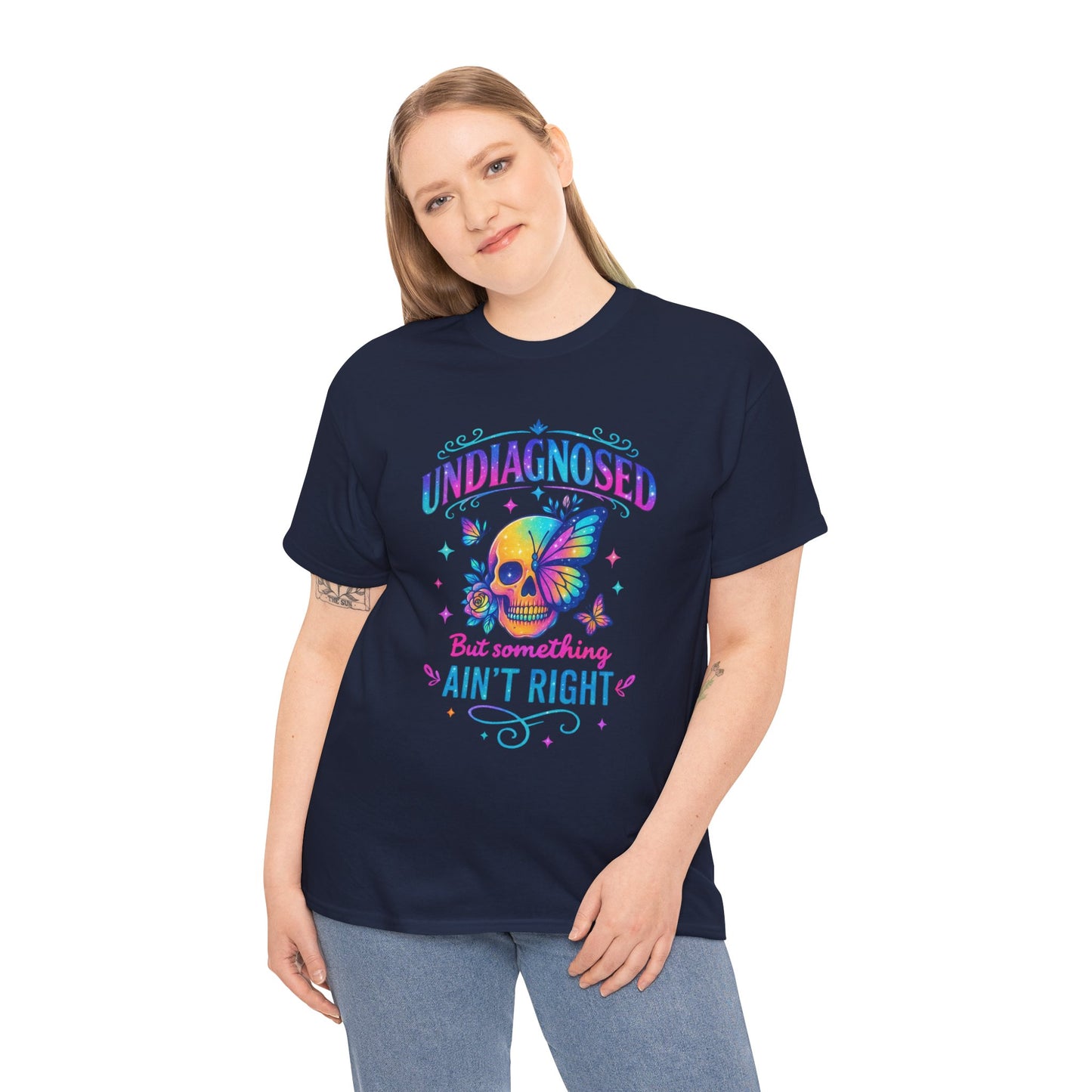 Colorful Undiagnosed Heavy Cotton Tee, Funny T-Shirt, Unique Gift, Mental Health Awareness, Casual Daily Wear, Unisex Apparel