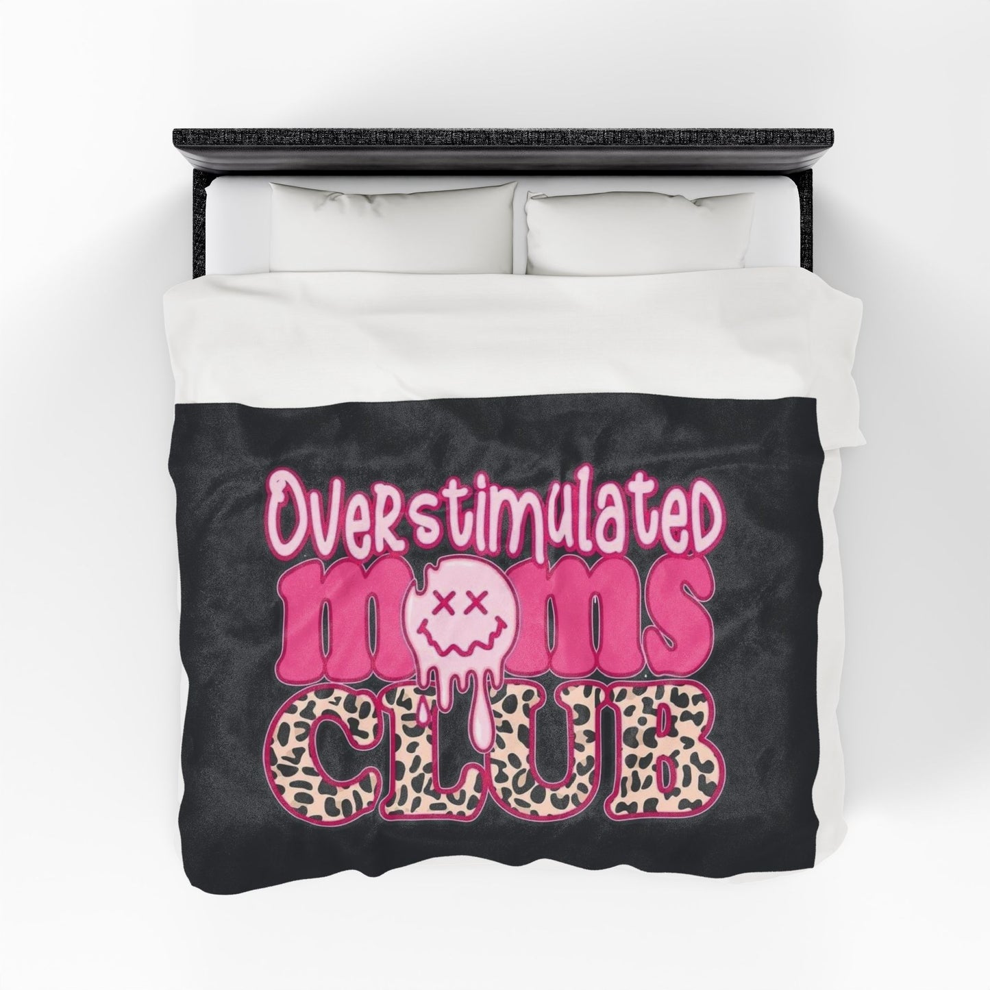 Overstimulated Moms Club Plush Blanket, Cozy Throw for Moms, Perfect Gift for Mother's Day, Snuggly Cuddle Blanket for Relaxation