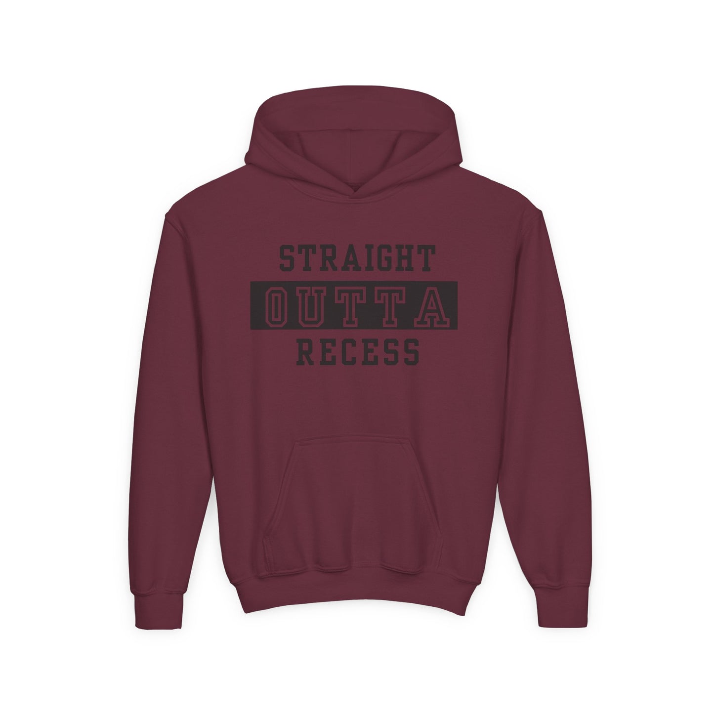 Straight Outta Recess Youth Recess Sweatshirt, Fun Kids Hoodies, Playful Gift for Sons and Daughters, Back to School Wear, Kid's Casual Outfit