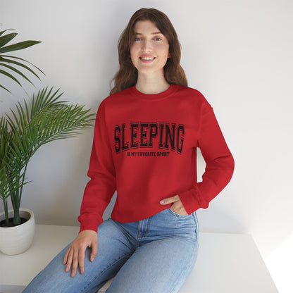 Cozy Unisex Crewneck Sweatshirt - Sleeping is My Favorite Sport, Relaxed Style, Perfect Gift, Lounge Wear, Sleep Lovers