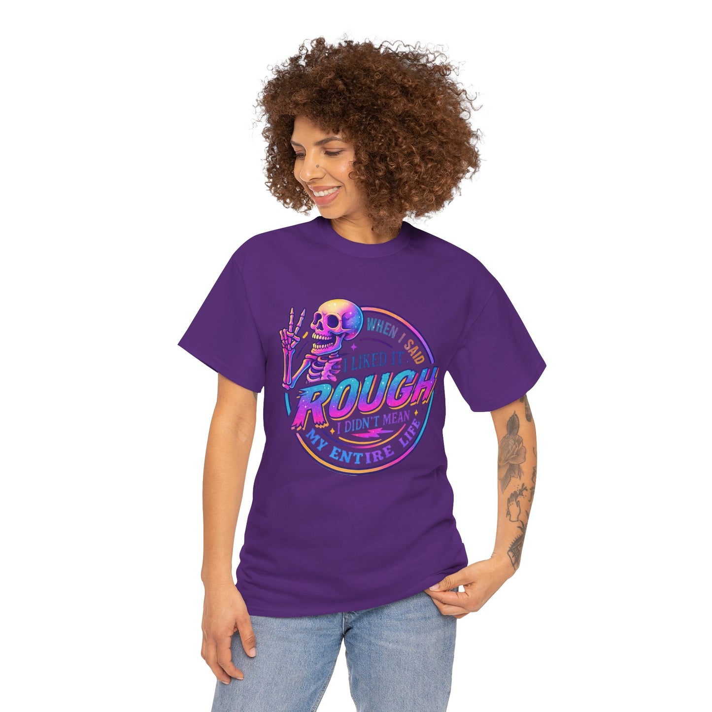 Rough Life Unisex Tee, Funny Skeleton T-Shirt, Casual Everyday Style, Gift for Friends, Unique Graphic Tee