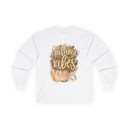 Autumn Vibes Long Sleeve Tee - Ideal for Cozy Days, Fall Fashion, Family Gatherings, Halloween Parties, Thanksgiving Celebrations