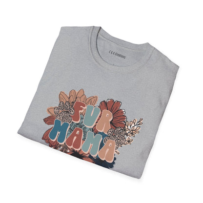Floral Fur Mama T-Shirt, Mother's Day Gift, Relaxed Fit Tee, Comfortable Everyday Wear, Unique Floral Design, Gift for Her
