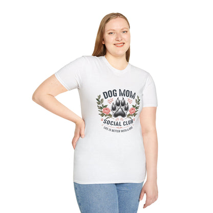 Dog Mom Social Club T-Shirt, Pet Lover Gift, Dog Parent Tee, Animal Lover Apparel, Mother's Day Gift, Casual Wear