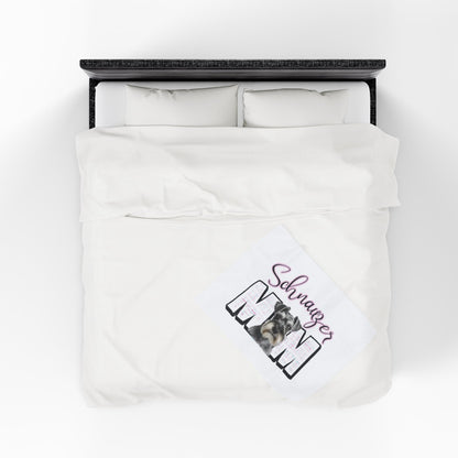 Schnauzer Mom Velveteen Plush Blanket, Cozy Dog Lover Gift, Soft Throw Blanket, Pet Lover Decor, Warm Home Accessory